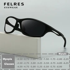 Men Square Photochromic Myopia Nearsighted Glasses Leisure Sports Sunglasses New