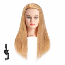 20"-22"100 Human Hair Mannequin Head Training Head Cosmetology Manikin Head