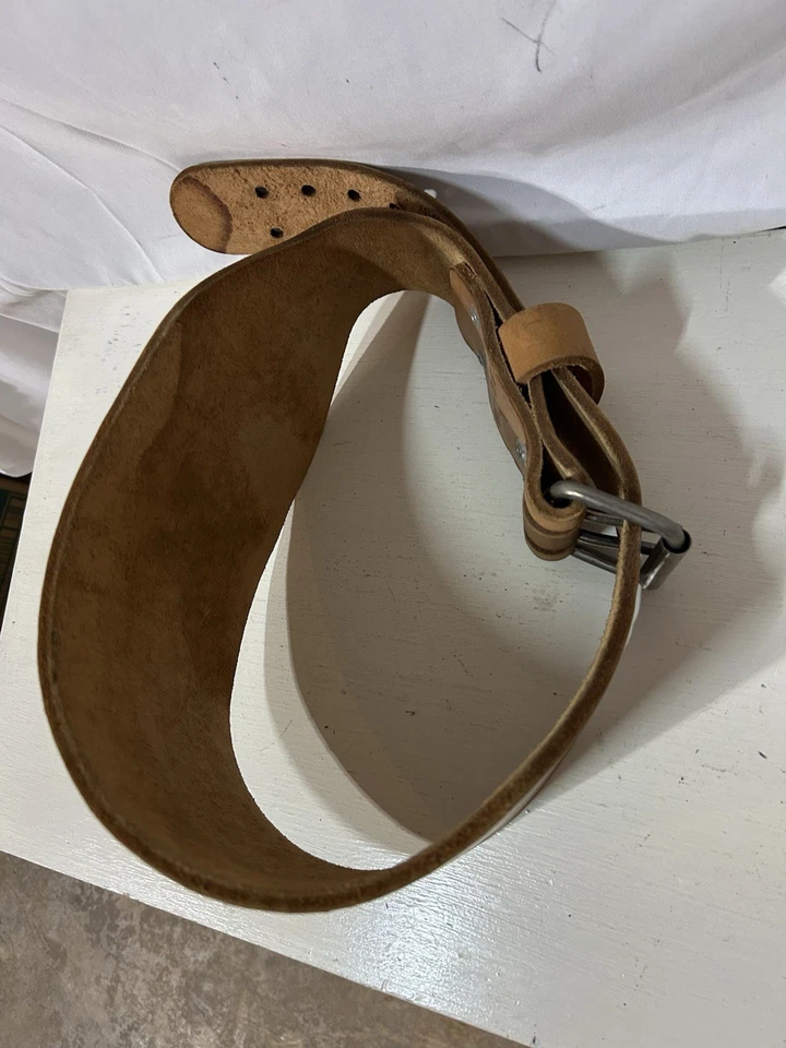 Cinturón de levantamiento de pesas de cuero Weider talla grande 34-38 gimnasio culturismo EE. UU. Foto 2 de 4