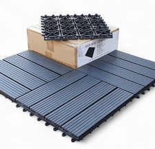 Composite Click Deck Tiles WPC 30cm Outdoor Patio Flooring Interlocking.- 6 Pack