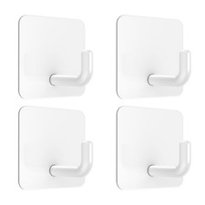Adhesive Hooks, Metal Shower Wall Stick on Hooks, Waterproof, 2 Extra Adhesiv...