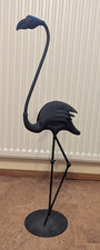 Flamingo Figur Skulptur Deko aus Metall, schwarz