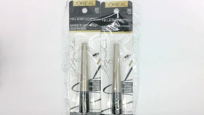 L'Oreal Paris Telescopic Precision Liquid Eyeliner Black 0.08oz, Pack of 2