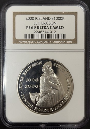 2000 P Leif Erickson Commemorative Dollar - NGC PC69 Ultra Cameo ( 40613 )