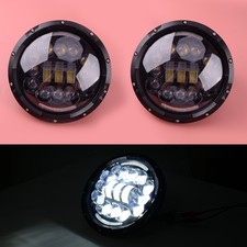 2Pcs 7" LED Headlight DRL Turn Signal Combo Fit for Jeep Wrangler Hummer H1 & H2