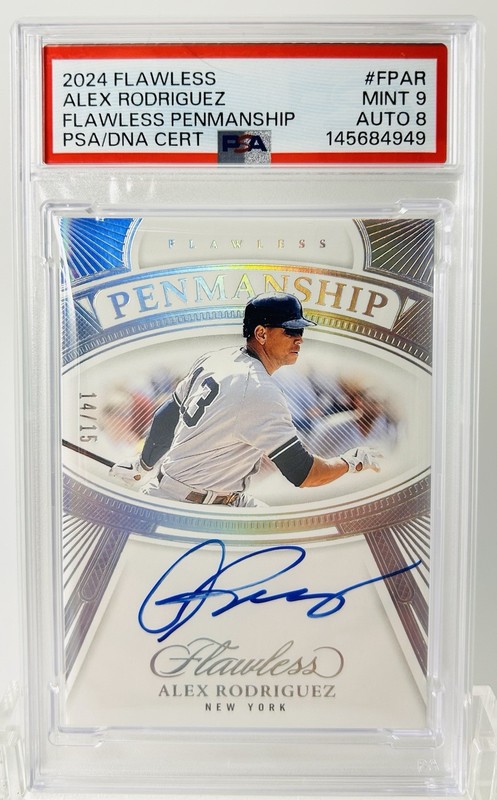 2024 Panini Flawless Alex Rodriguez Penmanship Auto PSA 9