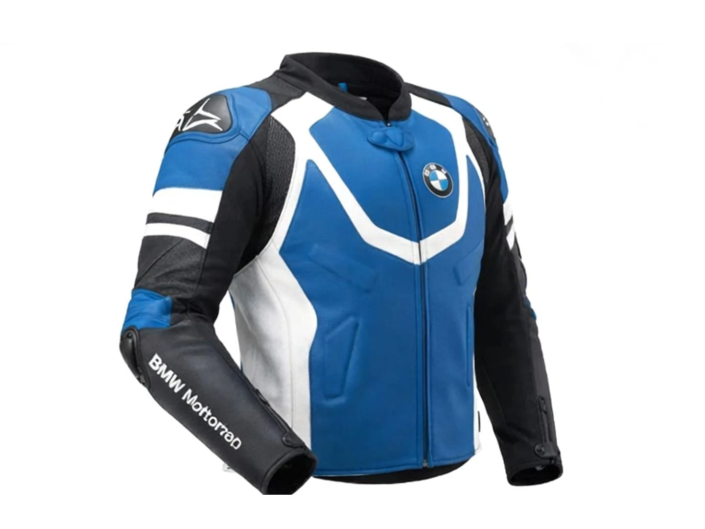 New BMW Motorrad Men's White Leather Biker Jacket CE Armored Motorcycle Coat