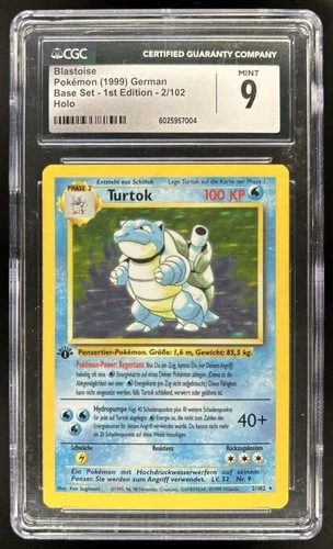 1999 Pokemon 1st Edition German Blastoise #2/102 CGC 9