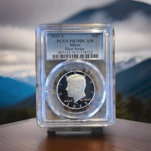 2025 S Silver Kennedy Half Dollar PCGS PR70DCAM "First Strike" Blue Label !!!