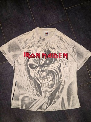 Vintage 1999 Iron Maiden AOP T-Shirt XL Eddie Face Axe FOTL | eBay
