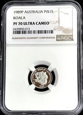 1989 P PLATINUM AUSTRALIA 500 MINTED 1/10 oz KOALA $15 NGC PF 70 ULTRA CAMEO 4785.00 per troy oz