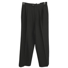 Kasper A S L Black Wool Blend Pleated Dress Pants Womens Petite 12P Career VTG