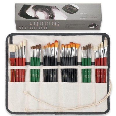 ARTIFY 41 Pieces Long Handle Paint Brushes, Expert Series, Hog Bristle, Horse Ha