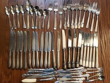 Vintage Antique Silverware Flatware Lot Silverplate Silver Plate