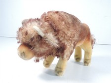 Steiff Bison Buffalo Mohair 1960's Stuffed Plush Animal 6" T 9" W Vintage No Tag