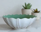 Anchor Hocking Oyster and Pearl Springtime Green 10 1/2" Console Bowl