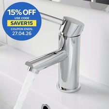 Bathroom Monobloc Basin Sink Mixer Tap Brass Single Lever Round Chrome Modern