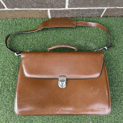 Jack Georges Elements Professional Leather Brown Briefcase W/ Key