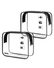 WANDF TSA Approved Toiletry Bag, 2 Packs Travel Clear Toiletry Bag, Quart Size M