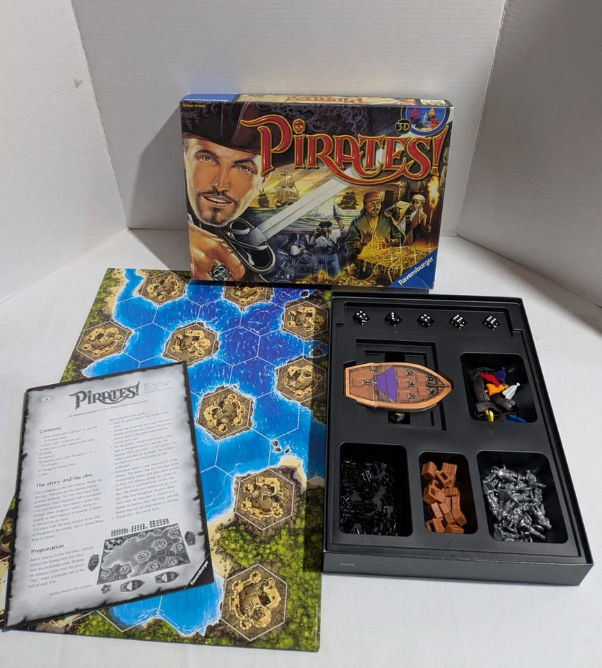 Pirates! 3D Board Game Complete Reiner Knizia Ravensburger Caribbean Treasure - Image 2 of 4
