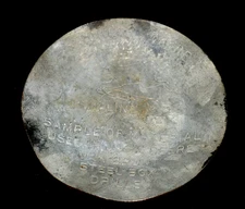 VTG JOHN DEERE Round Metal Sample VAN BRUNT STEEL Foundry Moline IL Disc Ashtray