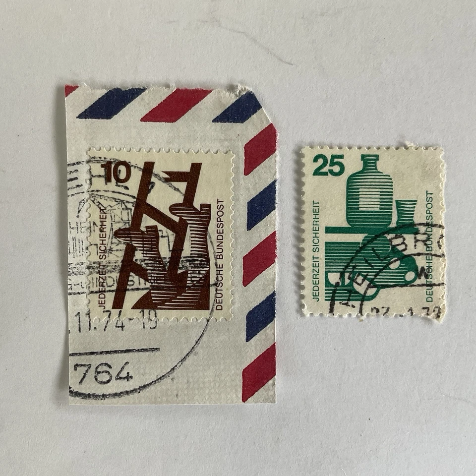 15 Germany stamps~1971-1975~Accident prevention~Macke~joust+German occupation - Image 2 of 4