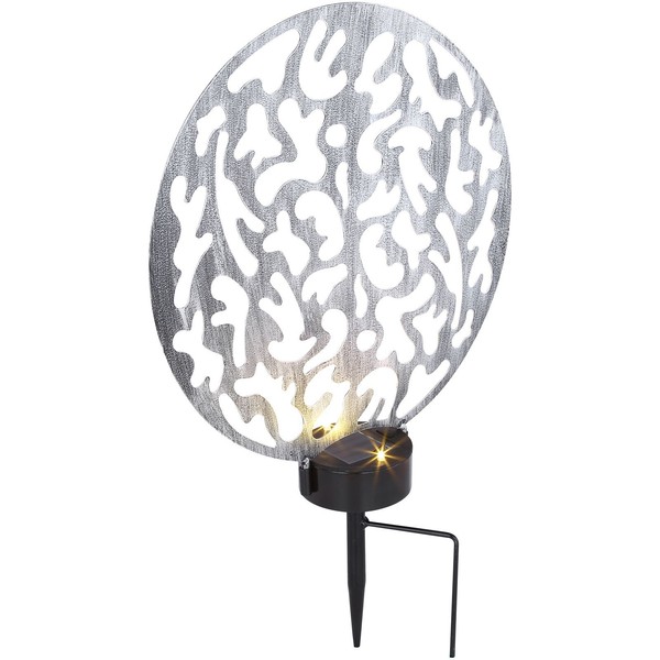 Luxus Solarleuchte AußEnleuchte Gartenleuchte Rund Solarlampe Silber 77636774-image