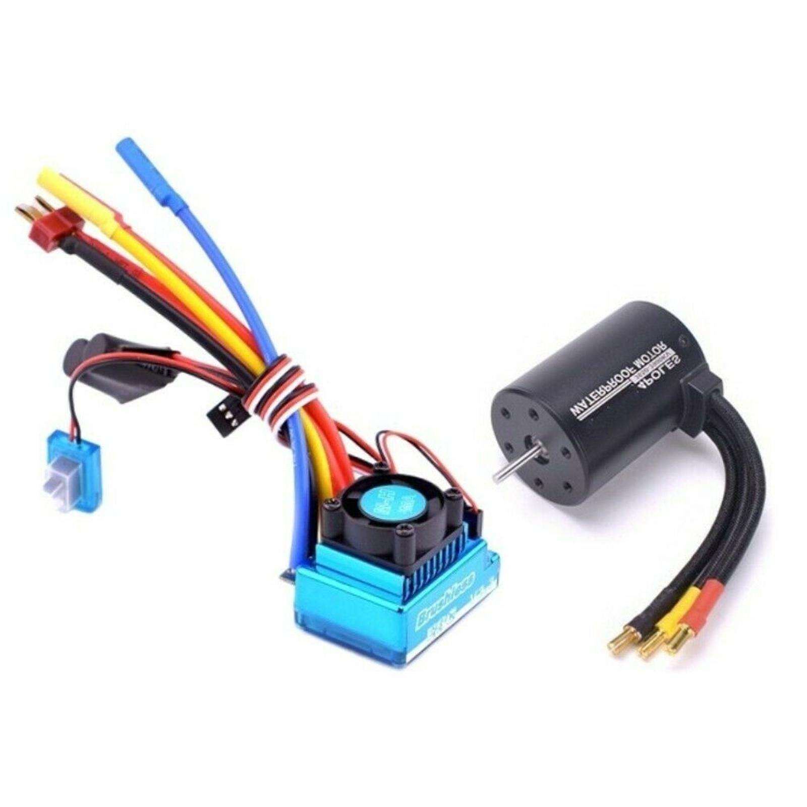 3900KV Brushless Motor+120A Waterproof Brushless Esc Set For 1/10 HSP HPI RC Car