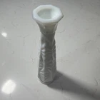 Vintage Milk Glass Diamond Quilted Flower Bud Vase/9 inches tall