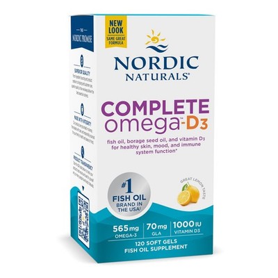 Nordic Naturals Complete Omega-D3 565mg mit Vitamin D3 - 120 Weichkapseln Zitrone