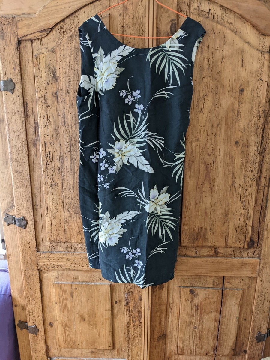 linen hawaiian dress Tommy Bahama Hawaiian Silk/Linen Shift Dress SZ 14 XL