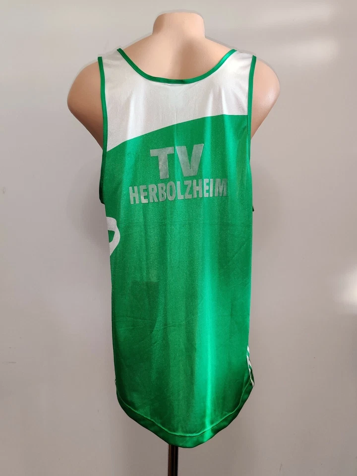 Colete Vintage Treinamento Adidas Verde Corrida Singlet Jersey Sem Mangas Anos 90 Marrocos - Imagem 4 de 4