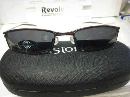 NEW Revolution Eyeglass Frame W/ Magnet sun shade REV551 RDLS 50-19-132 w/case - Picture 2 of 5