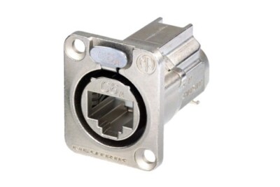 Neutrik NE8FDX-Y6 CAT6A etherCON D Panel Connector Shielded IDC Nickel - 1465