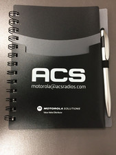 ACS Motorola Radio Promotional Spiral Notebook w Pen, NEW, 6X7,