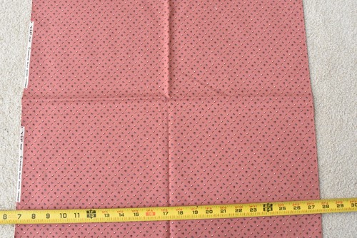 33" Long, Vintage, Burgundy Blue Cream Diagonal Flowers on Pink, Cranston, P9819 - Picture 3 of 6
