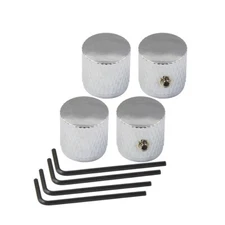 4PCS Flat Top Guitar Bass Metal Knob 18x19mm Volume Tone Control Knobs w/ Wrench