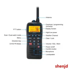 NEW Recent RS-38M VHF Marine Radio GPS IP67 Walkie Talkie Float Transceiver
