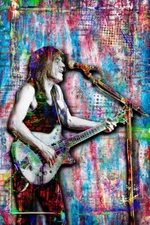 MALCOLM YOUNG AC/DC  13x19in Pop Art Poster, AC/DC Pop Art Print Free Ship US