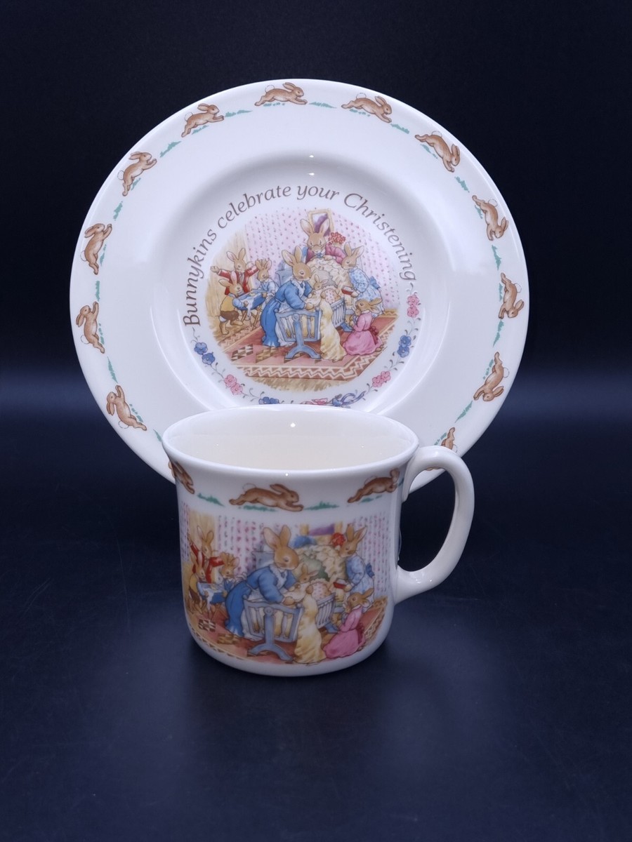 Royal Doulton Bunnykins Celebrate Your Christening Plate Mug Set