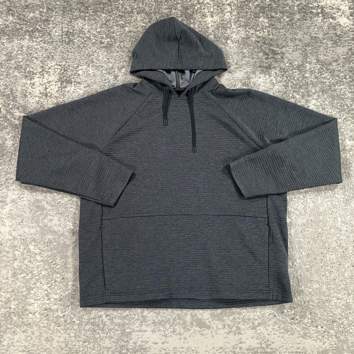 REI Hoodie Sweatshirt Mens XL Heather Grey Blue Pullover Long Way