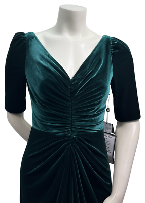 Adrianna Papell Velvet Dress Womens Size 4 Green 3/4 Sleeve Ruched New | eBay Adrianna Papell Velvet Dress Womens Size 4 Green 3/4 Sleeve Ruched New | eBay
