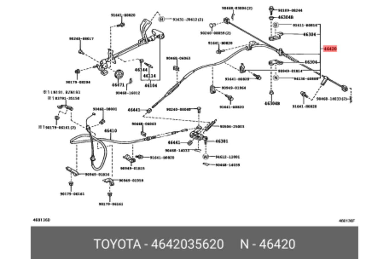 TOYOTA Genuine OEM HILUX Parking Brake Cable Assy No.2 eBay