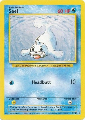 Pokemon Card - Base 41/102 - SEEL (uncommon) - NM
