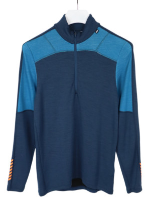 HELLY HANSEN Sweatshirt Men's SMALL Pullover Merino Wool Blend Half Zip Neck