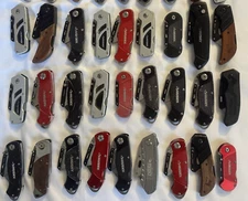 Lot of 4 HUSKY Black Folding Replaceable Lock-Back Box Cutter Utility Knife