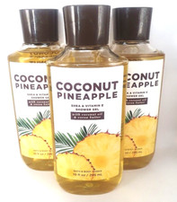 BATH AND BODY WORKS COCONUT PINEAPPLE BODY WASH 10 FL OZ SET OF 3 