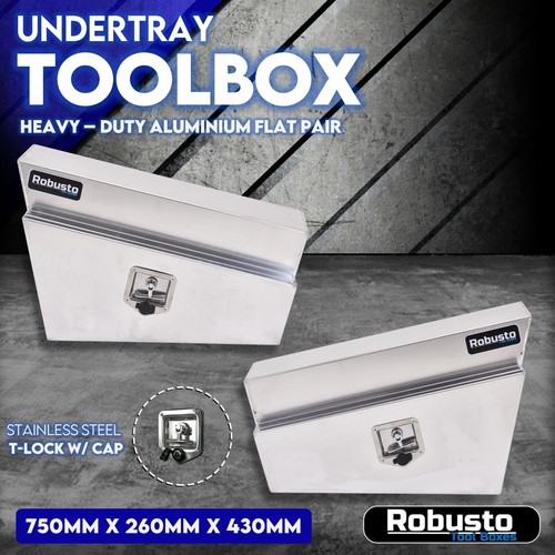 Under Tray Tool Box Pair Set Ute Flat Aluminium Toolboxes Truck