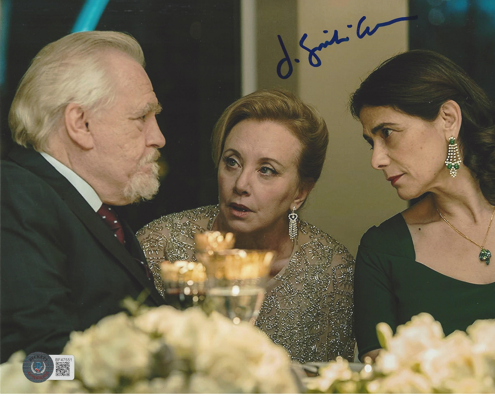 J. SMITH CAMERON SIGNED 'SUCCESSION' GERRI 8x10 PHOTO B ACTRESS BECKETT BAS COA 
