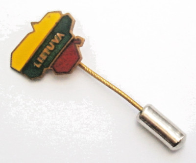 N470) Litauen Lictuva Landkarte Flagge Vintage Anstecknadel Abzeichen